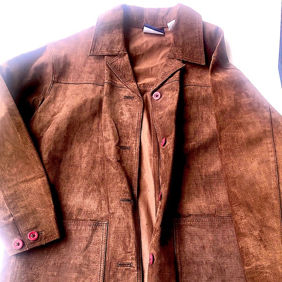 Liz Claiborne Jackets & Blazers - Liz Claiborne Y2K medium Suede Brown Leather Blazer Jacket